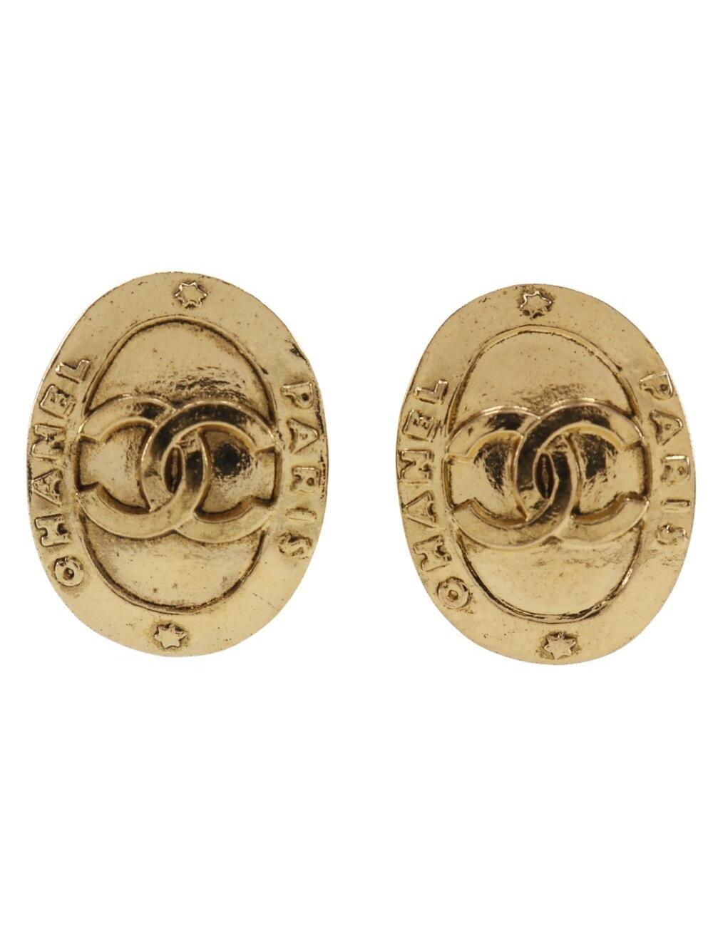 Chanel Cc Logo Clip-On Earrings Metal #208373C10B
